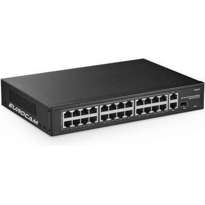 24 PORT MEGABİT POE SWİTCH EC-SW24-UP1000 + 1SFP