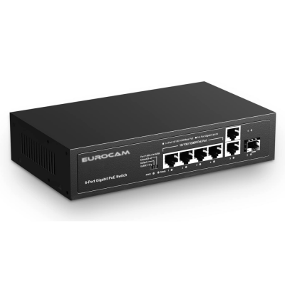 4 PORT GİGABİT POE SWİTCH EC-SWG04-UP1000 GİGABİT + 1 SFP